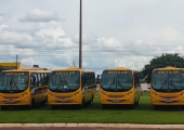 Prefeitura de Juína recebe mais quatro ônibus escolares do governo de Mato Grosso